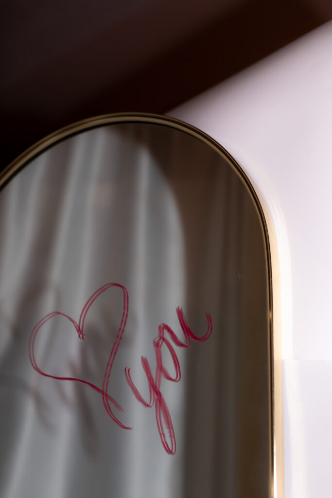 self love mirror with lipstick love heart