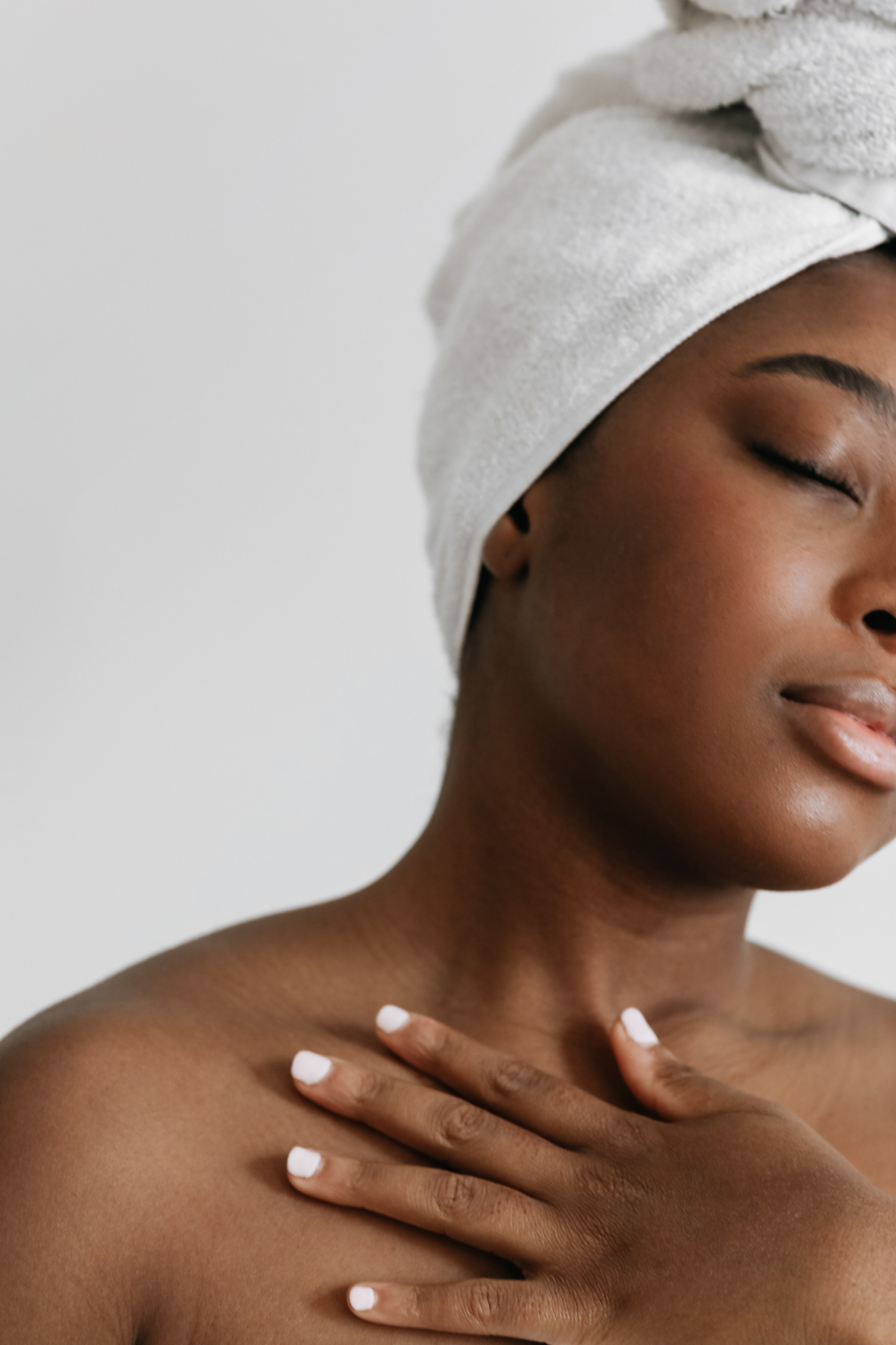 Beautiful black woman with towel turban